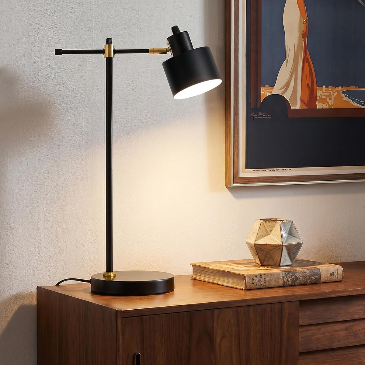 OYEARS 22.2" Modern Desk Lamp, Metal Table Lamp with LED Bulb, Adjustabl...