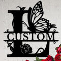Personalized Custom Letter Name metal Signs, Custom Black Letter Monogram Wall by Casebrick