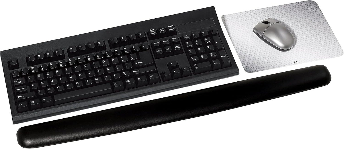 3M WR340LE Gel Thin Wrist Rest, Extended Length, Black Leatherette