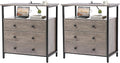 Edbuosy 3 Wooden Drawers Nightstand, 27 Inch Wide Night Stand Set 2 by Edbuosy