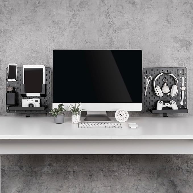 EHO Clamp-On Desk Pegboard, Desk Partition Panel, No-Drill Desk Mounted Peg - Image 8
