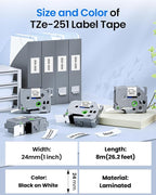 TZe-251 24mm 0.94 Laminated White Tape Replace - Image 3