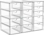 arstpeoe acrylic 13-drawer storage & makeup organizer for shown in use