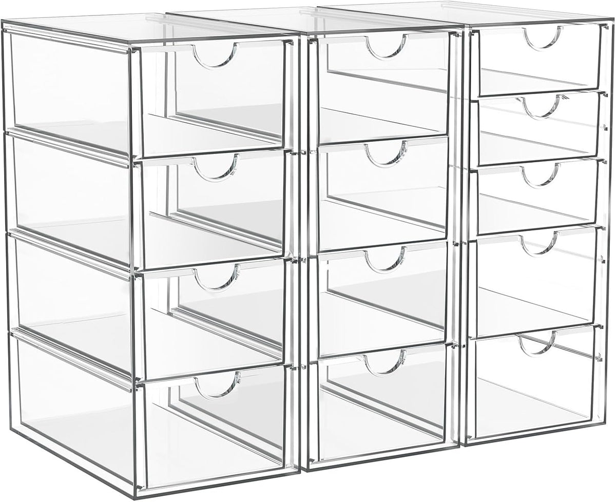 arstpeoe acrylic 13-drawer storage & makeup organizer for shown in use