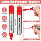 Fuutreo 10 Pack Jumbo Permanent Markers Bulk Large Chisel Tip Permanent Markers - Image 3