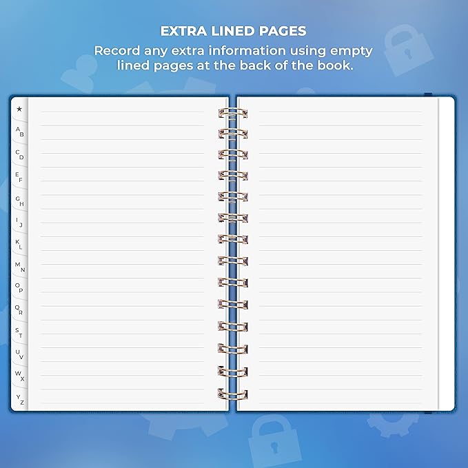 Clever Fox Password Book Spiral – Internet Address & Password Organizer - Image 6