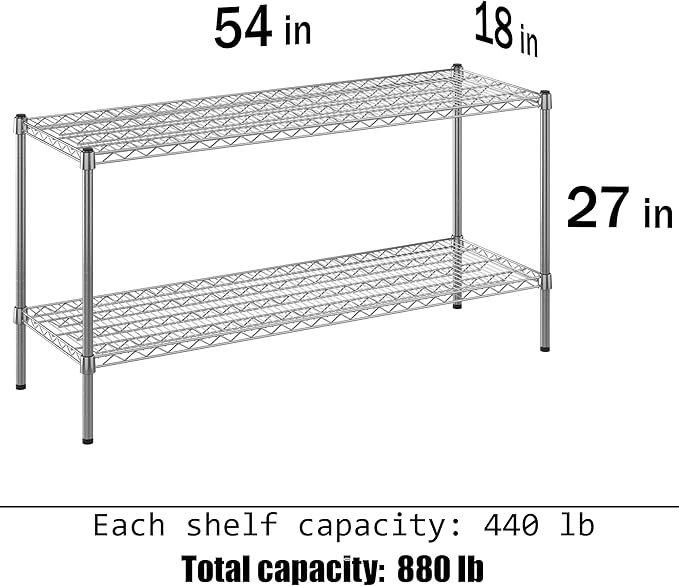Regal Altair 18" Deep x 54" Wide x 27" Height Wire Shelving Kit | 2-Tier | NSF - Image 3