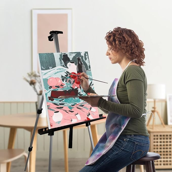 RRFTOK Art Painting Artist Easel Stand, Aluminum Metal Tripod Adjustable Easels - Image 4