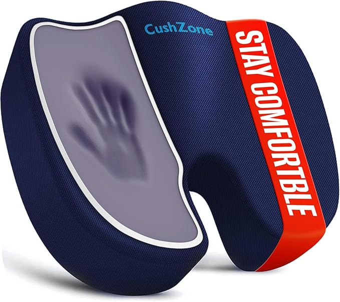 XXL Seat Cushion Office Car Seat Cushion, Memory Foam Cushion by CushZone