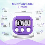 2 Pack Purple Digital Kitchen Timer Magnetic Digital Timer - Image 2