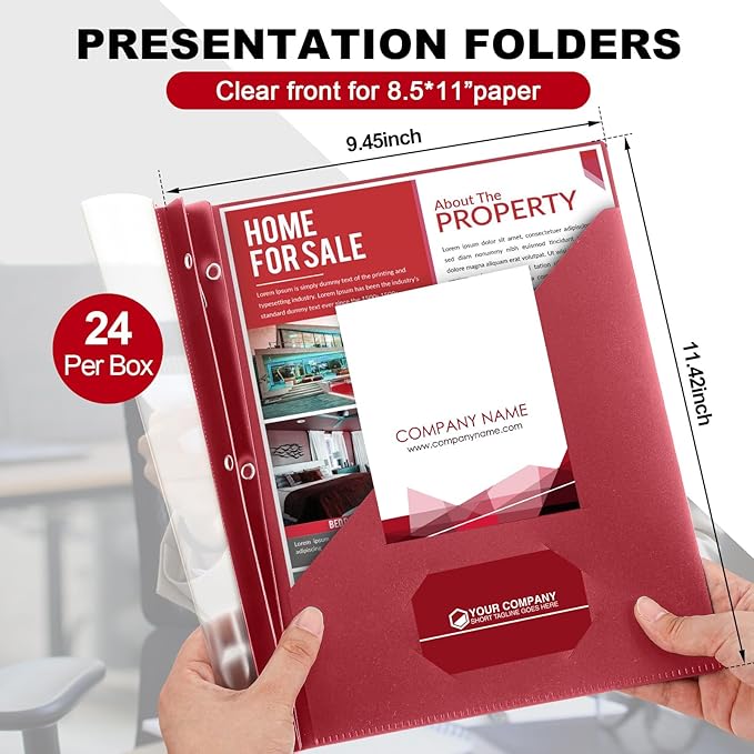 Teling 24 Pcs Clear Front Report Covers - Image 2