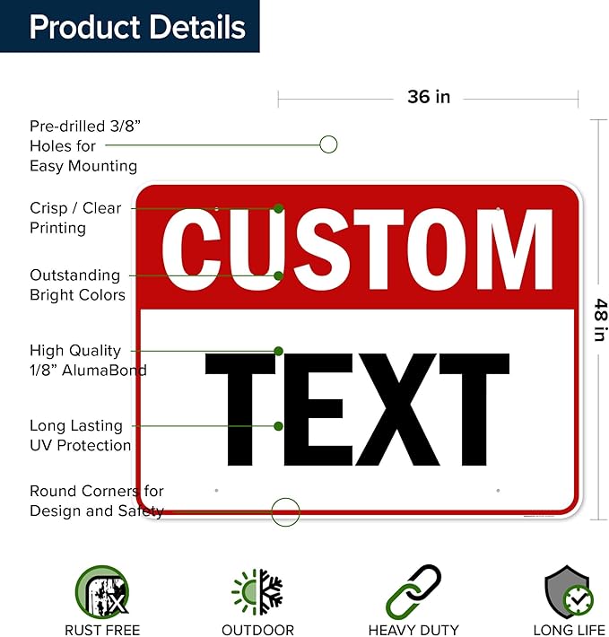 Custom Sign, Custom Sign for Business, Indoor/Outdoor use. 36x48 Inches - Image 6