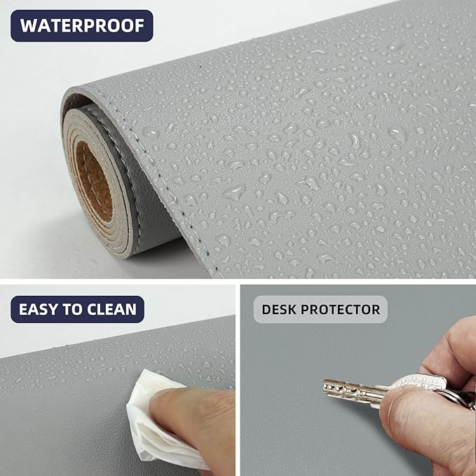 Leather Desk pad Protector, Mouse pad, Non-Slip Office Desk Mat, Waterproof - Image 4