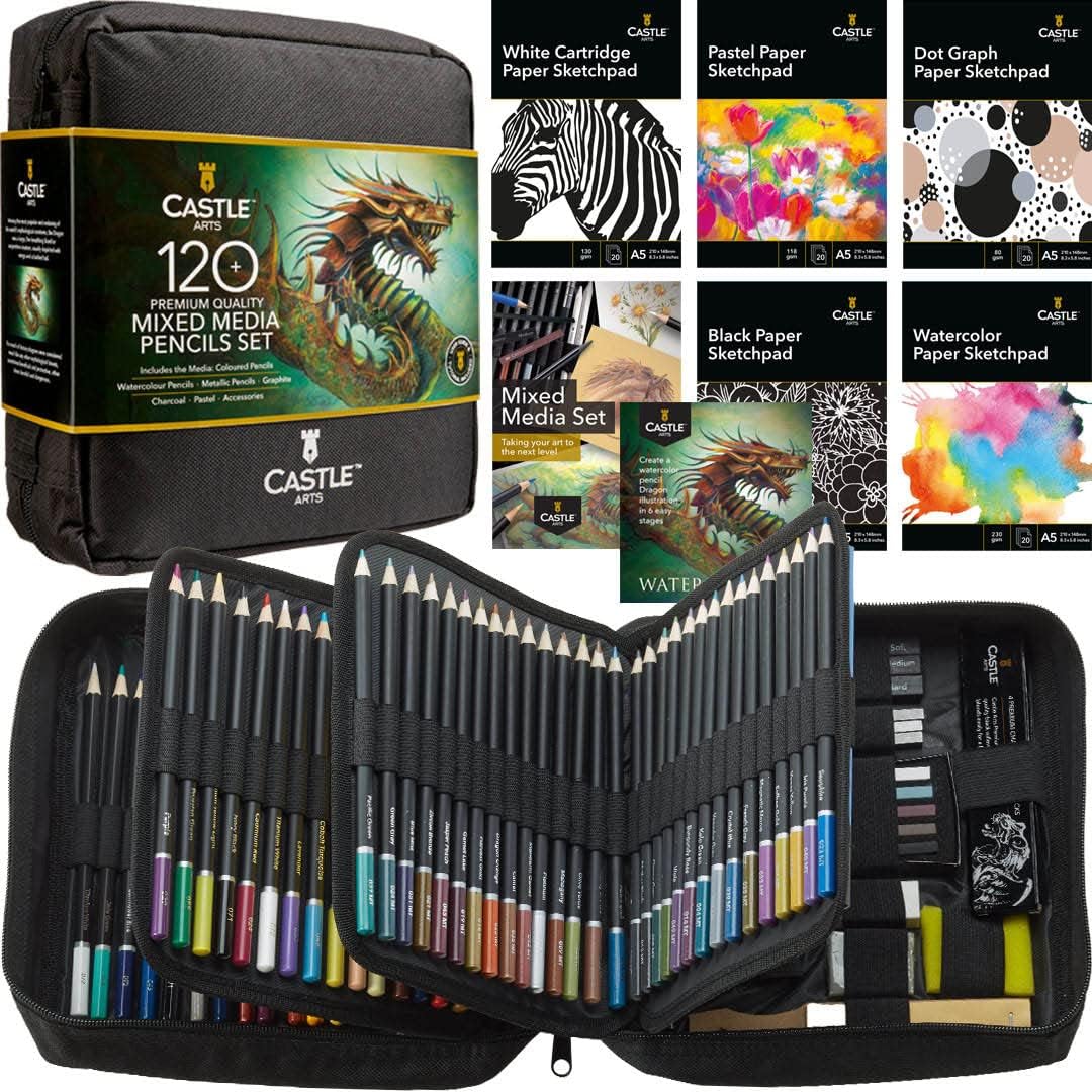 castle art supplies mixed media pencil set, main product view