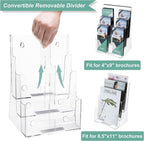 2 Pack Acrylic Brochure Holder 8.5 x 11 inches, 3 Tier Clear Brochure Display - Image 2