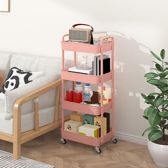 Sywhitta 4-Tier Plastic Rolling Utility Cart - Image 6