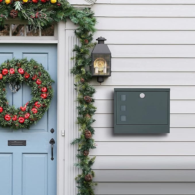 LAND·VOI Locking Mailbox Wall Mounted, Metal Postbox - Image 5