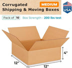 Medium Moving & Shipping Boxes 12x12x4 inches - Image 2