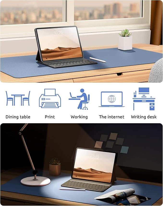YSAGi Leather Desk Protector, Office Mat, Large Mouse Mat, Non-Slip PU Leather - Image 6