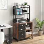 Livofloral Filing Cabinet with Charging Station, Files Cabinet with Shelves - Image 8