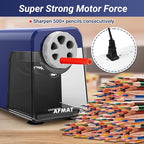 AFMAT Electric Pencil Sharpener Heavy Duty, 6 Holes, Auto Stop Pencil Sharpener - Image 5