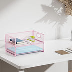 Marbrasse 2 Tier Paper Organizer Letter Tray, Mesh File Organizer - Image 6