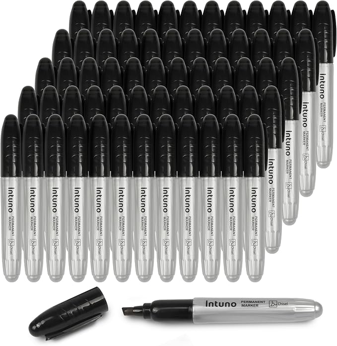 INTUNO Jumo Permanent Markers, Chisel tip, Oil-Based Permanent Markers by Unknown