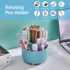 Marbrasse Desk Organizer, 360-Degree Rotating Pen Holder, Desk Organizers and - Image 3