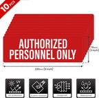 Anobell 10 Pack Authorized Personnel Only Sign Self Adhesive 9 × 3 Inch - Image 2