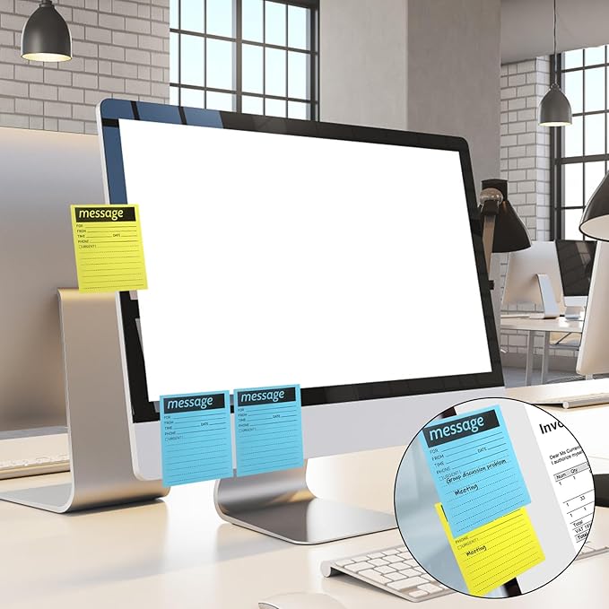 Phone Message Sticky Notes Phone Memo Pads, 6 Pads Lined Sticky Notes Pads - Image 6