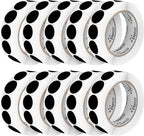 Perco Black 1-Inch Perforated Circle Dot Sticker Labels — 10 Rolls, 000 Round by Perco