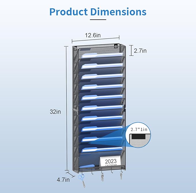 OUTWOLF 2Pack 12 Tier Hanging Wall File Organizer - Image 6