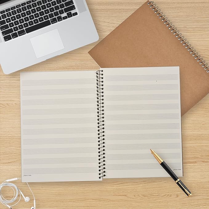 DOMMI Blank Sheet Music Composition Notebook 2 Packs, Manuscript Staff Paper - Image 3