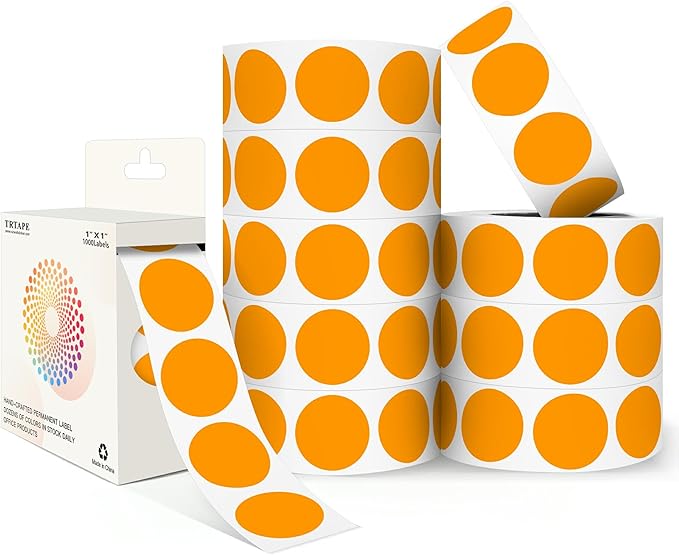 Orange 1 Inch Round Color Coding Dot Labels, 10 Rolls 10000 Dot Stickers in by Unknown