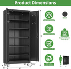 reemoon 5 adjustable 170 lb shelves, lockable doors, close-up detail