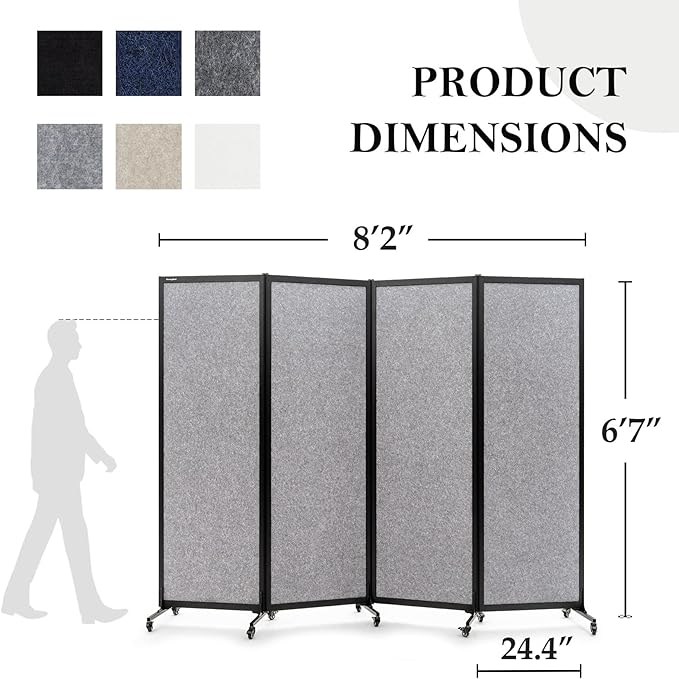 Upgrade Version Room Partition and Divider, Freestanding Rolling Dividers - Image 2