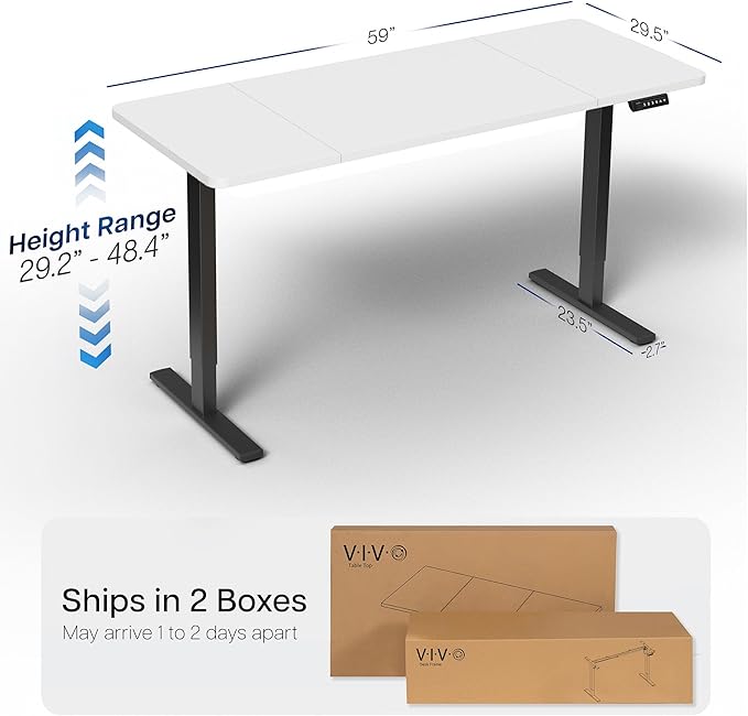 VIVO Electric 60 x 30 in Standing Desk, Memory Height Adjustment, 1B Series - Image 3