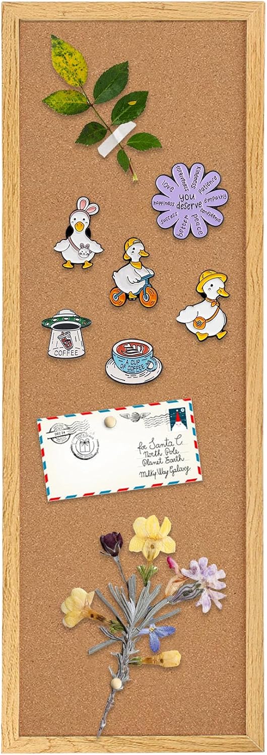 Cork Board Bulletin Board,Large Corkboard for Walls,11.8" x 35.4",B...