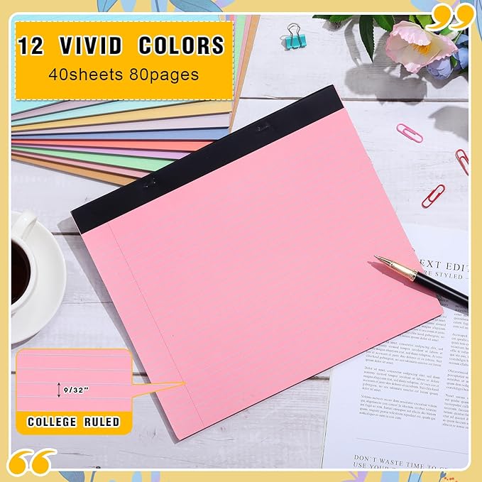 Lincia 12 Pcs 11" x 9.5" Legal Pads College Ruled Notepad Landscape Notebook - Image 3