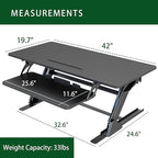 Lubvlook 42 inch Stand Up Desk Converter, Height Adjustable Sit Stand Desk Riser - Image 3