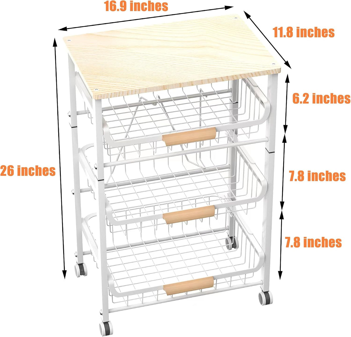 NiuYichee 4-Layer Fruit Basket Kitchen Food Storage Organizer and Storage Rac...