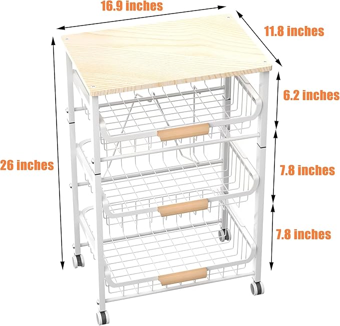 NiuYichee 4-Layer Fruit Basket Kitchen Food Storage Organizer and Storage Rack - Image 4