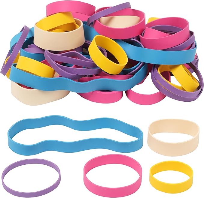 65Pcs Rubber Bands Assorted Sizes Colors 6 sizes #82#84 size94 size64 size107 - Image 3