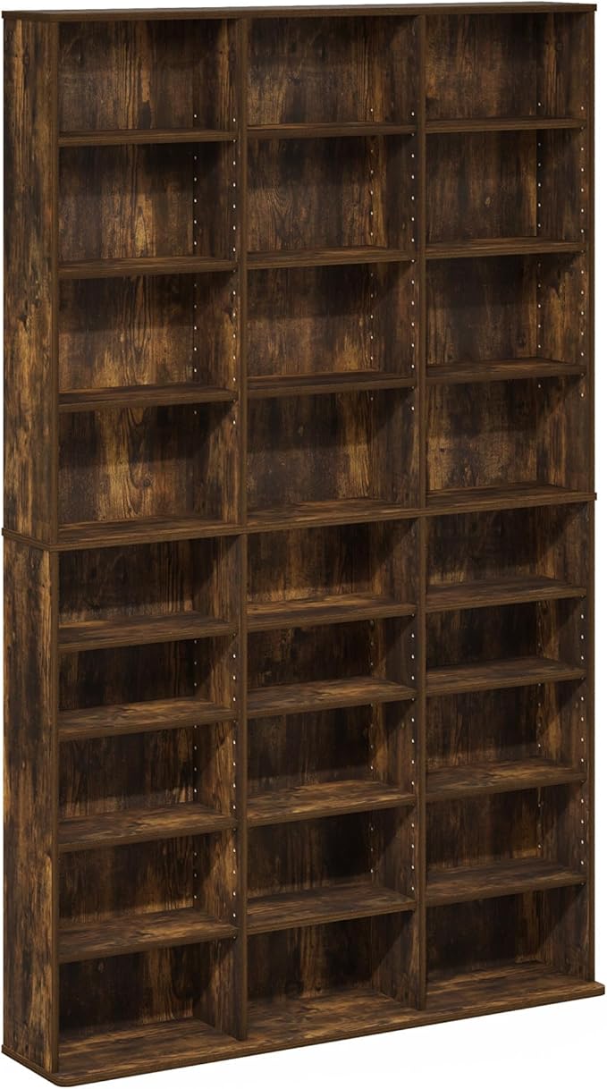 Furinno Jaya DVD Shelf, 24-Shelf Wide CD Rack, Media Shelf - Image 5