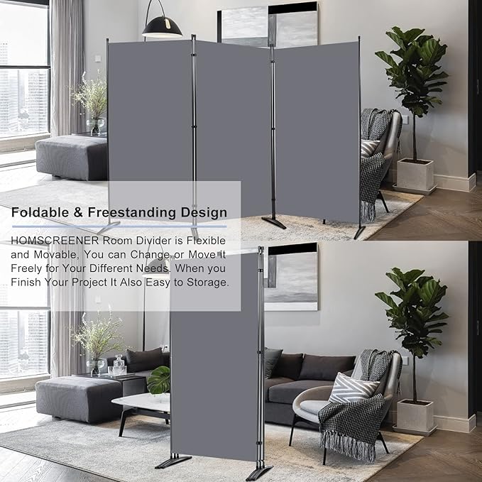 Room Divider 6FT Folding Privacy Screens, 3 Panel Partition Room Dividers - Image 3