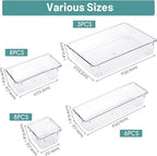 WOWBOX 25 PCS Clear Plastic Drawer Organizer Set, 4 Sizes Desk Drawer Divider - Image 2
