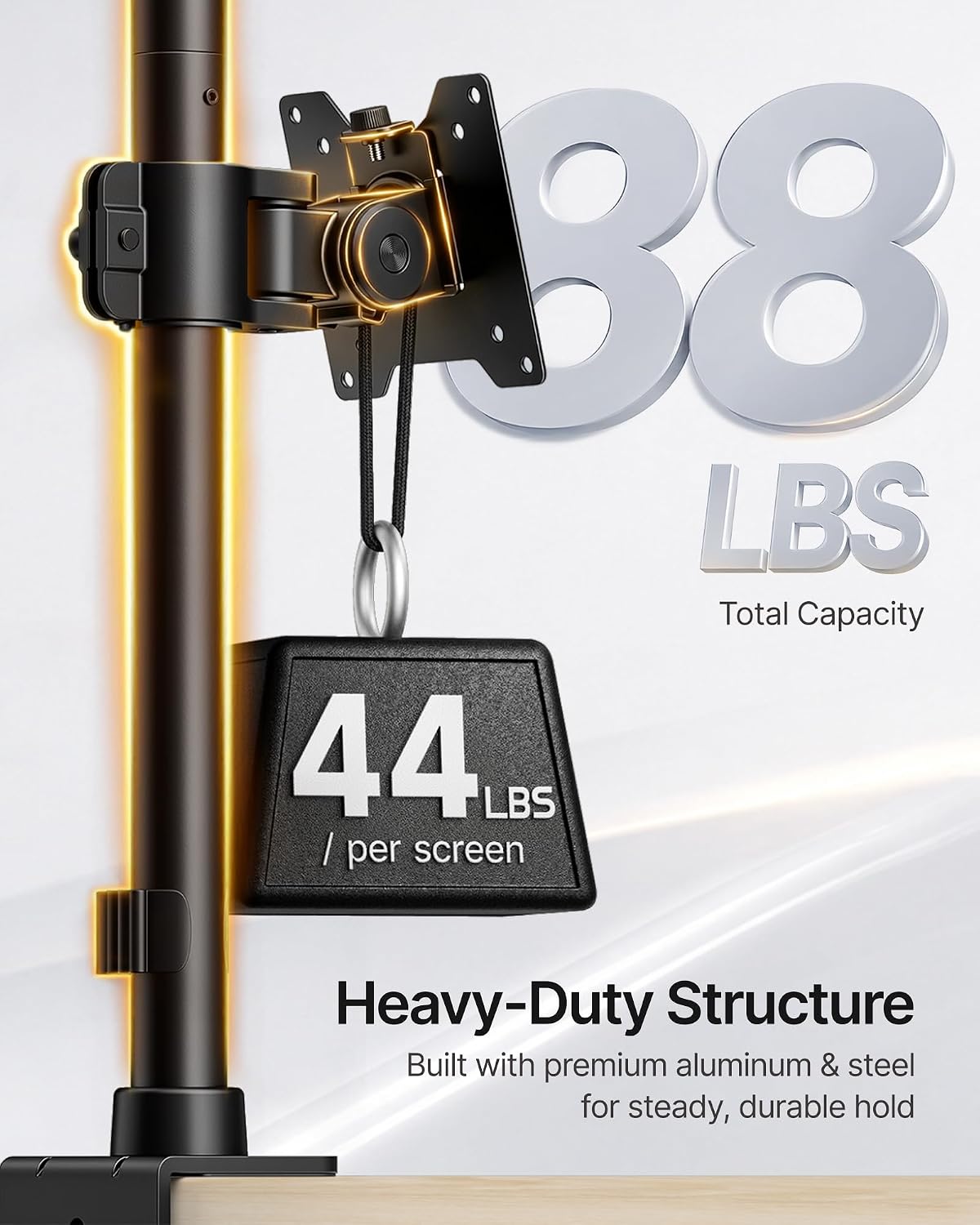 monTEK Heavy-Duty Stacked Dual Monitor Stand for 17-49" Screens