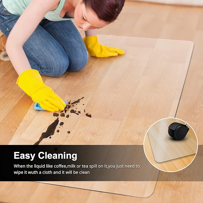 Kuyal Office Chair Mat for Hardwood Floor, Easy Glide, Floor-Protector - Image 4