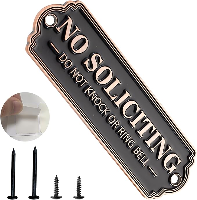 Brass No Soliciting Sign, No Soliciting Sign by Unknown