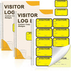 2 Pack Visitor Badges with Carbon Copy Visitor Stickers Letter Size Visitor Log by Unknown